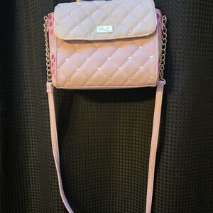 Luv Betbey Pink Quilted Crossbody Bag with Gold Chain